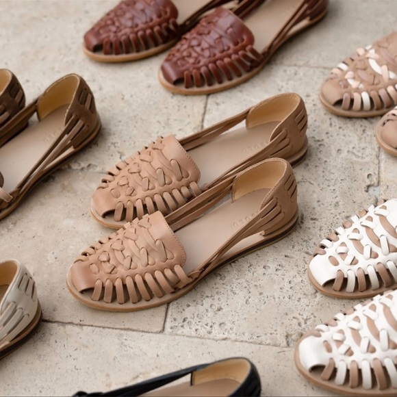 Nisolo Shoes - NISOLO by Anthropologie Woven Leather sandals honey flats size 7.5 women